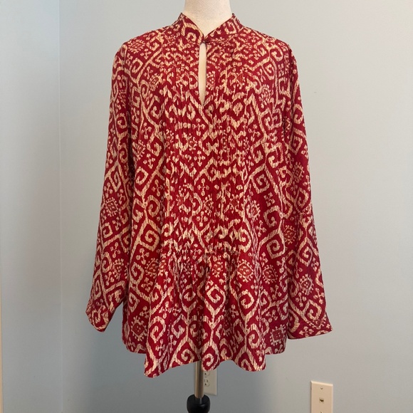MICHAEL Michael Kors Tops - Michael Michael Kors Women’s Plus 100% Silk Long Sleeve Red Blouse Size 16 W
